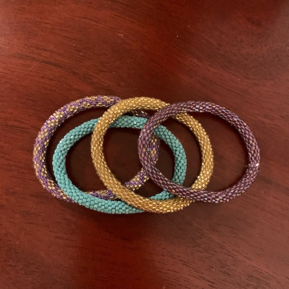 Beaded bangle bracelets